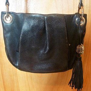 Vince Camuto Black Pebbled Leather Crossbody Bag
